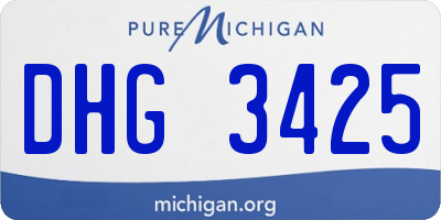 MI license plate DHG3425