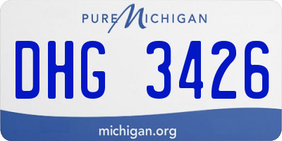 MI license plate DHG3426