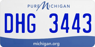 MI license plate DHG3443