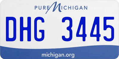 MI license plate DHG3445