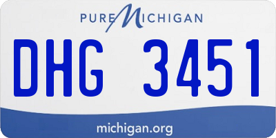 MI license plate DHG3451