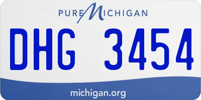 MI license plate DHG3454