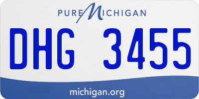 MI license plate DHG3455