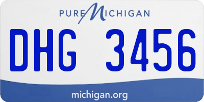 MI license plate DHG3456