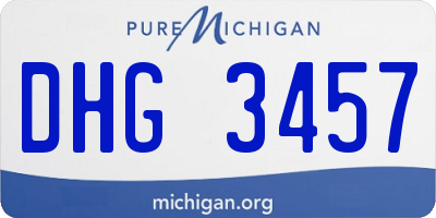 MI license plate DHG3457
