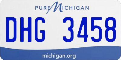 MI license plate DHG3458