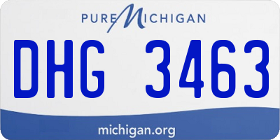 MI license plate DHG3463