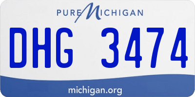 MI license plate DHG3474