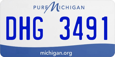 MI license plate DHG3491