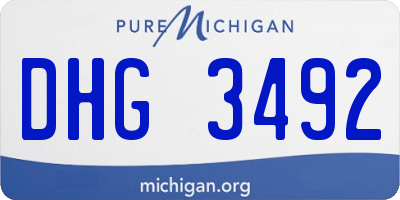 MI license plate DHG3492