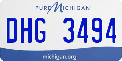 MI license plate DHG3494
