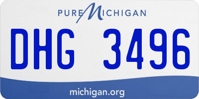 MI license plate DHG3496