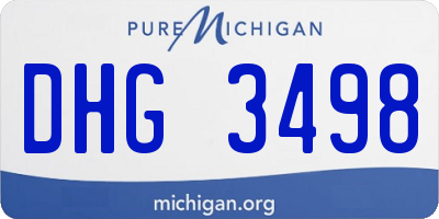 MI license plate DHG3498