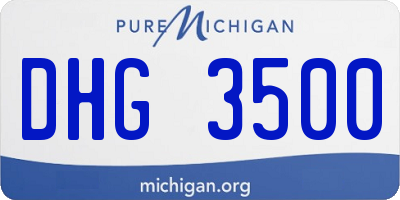 MI license plate DHG3500