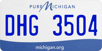 MI license plate DHG3504