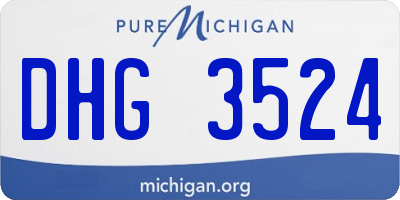 MI license plate DHG3524