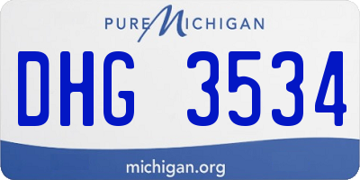 MI license plate DHG3534