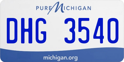 MI license plate DHG3540