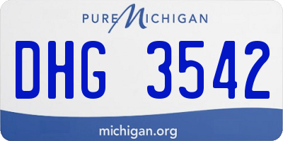 MI license plate DHG3542