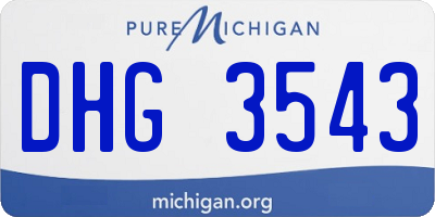 MI license plate DHG3543