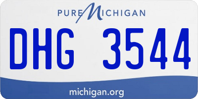 MI license plate DHG3544