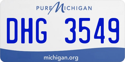 MI license plate DHG3549