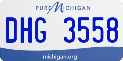 MI license plate DHG3558