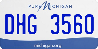MI license plate DHG3560