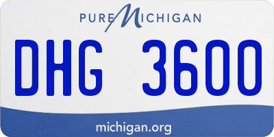 MI license plate DHG3600