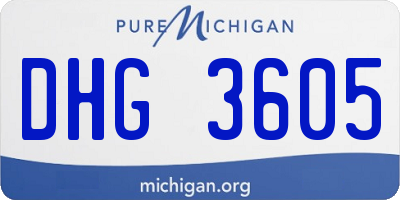 MI license plate DHG3605