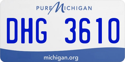 MI license plate DHG3610