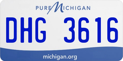 MI license plate DHG3616
