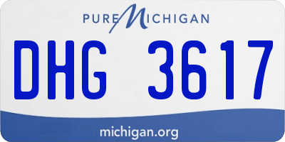 MI license plate DHG3617