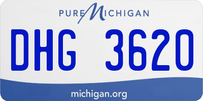 MI license plate DHG3620
