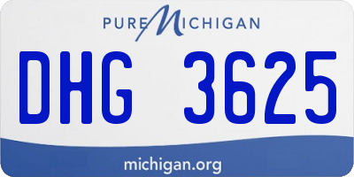 MI license plate DHG3625