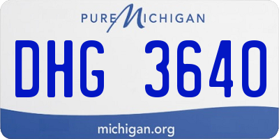 MI license plate DHG3640