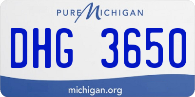 MI license plate DHG3650
