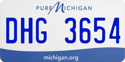 MI license plate DHG3654