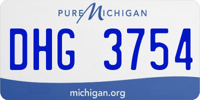 MI license plate DHG3754