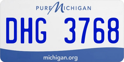 MI license plate DHG3768