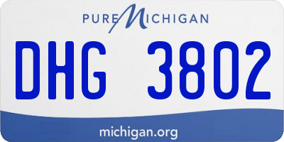 MI license plate DHG3802