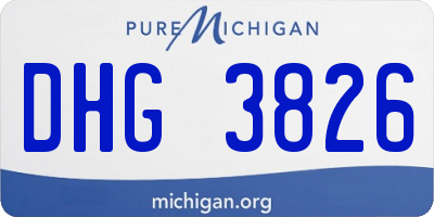 MI license plate DHG3826