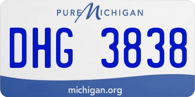 MI license plate DHG3838