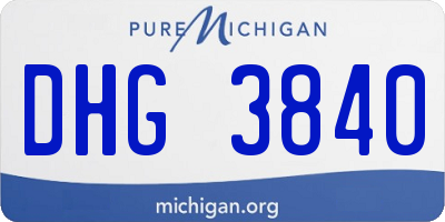 MI license plate DHG3840
