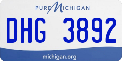 MI license plate DHG3892