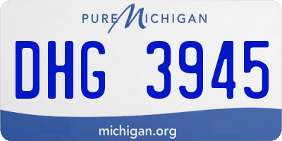 MI license plate DHG3945