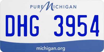MI license plate DHG3954