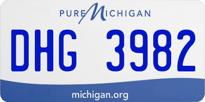 MI license plate DHG3982
