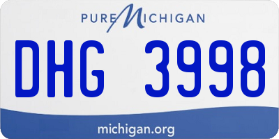 MI license plate DHG3998