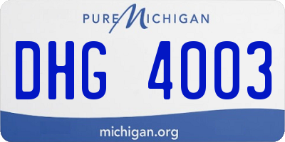 MI license plate DHG4003